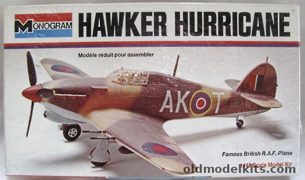 Monogram 1/48 Hawker Hurricane 'White Box' Issue, 6802 plastic model kit